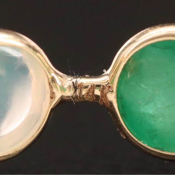 14kt Yellow Gold Emerald & Opal Eternity Band - Picture 6 of 7